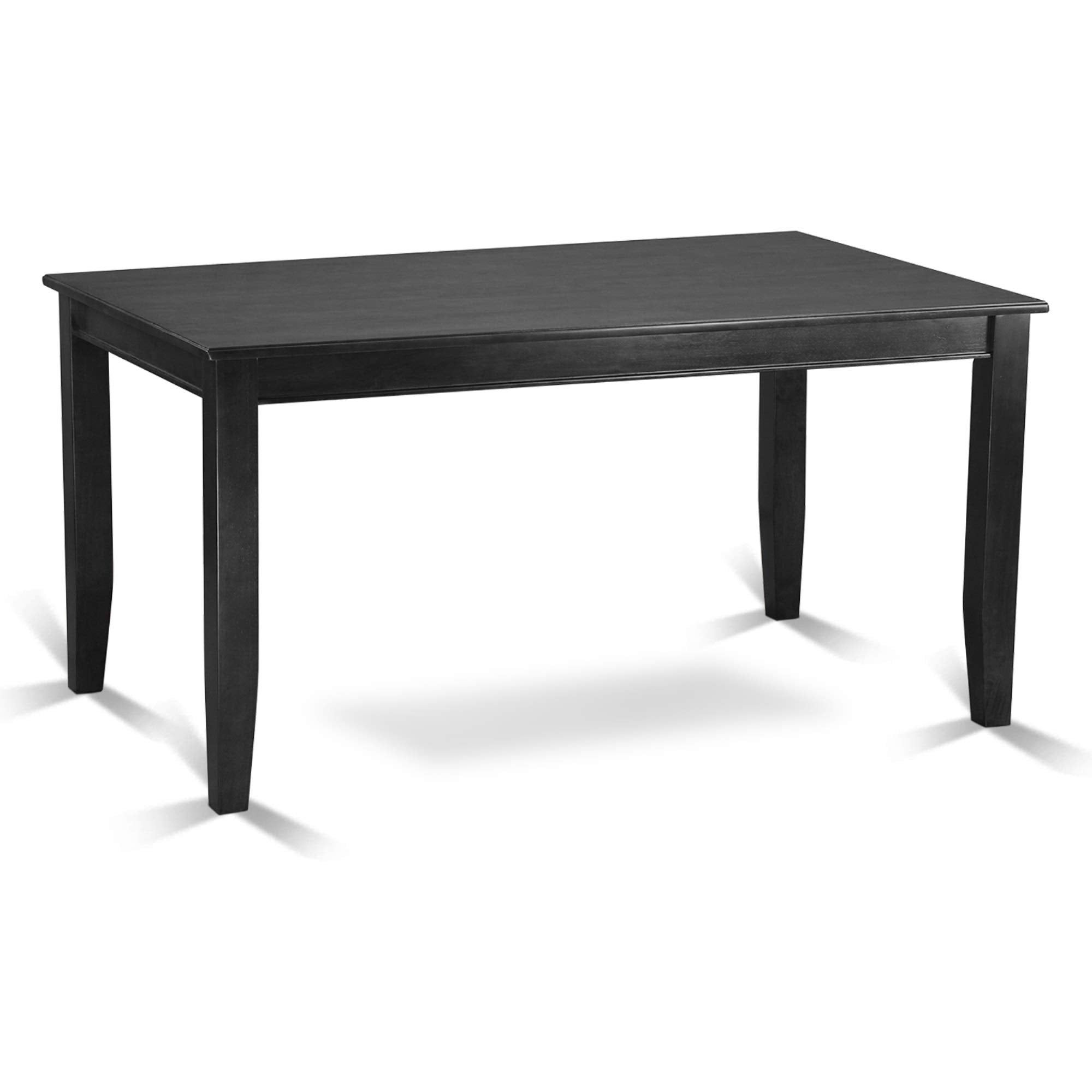 East West Furniture Dubo7-Blk-W Dudley 7 Piece Set Consist Of A Rectangle Dining Room Table And 6 Kitchen Chairs, 36X60 Inch, Black